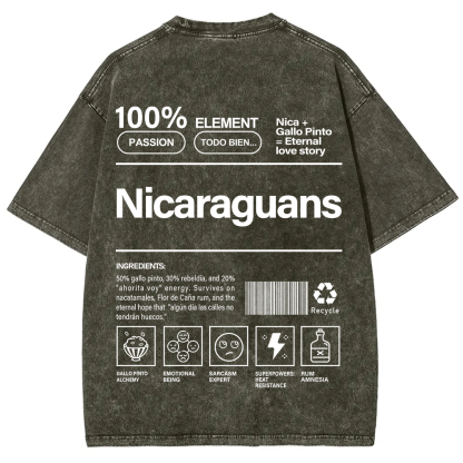 Nicaraguans Unisex Fit  Washed T-Shirt