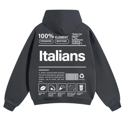 Italians Unisex Fit Color Hoodie wearishow