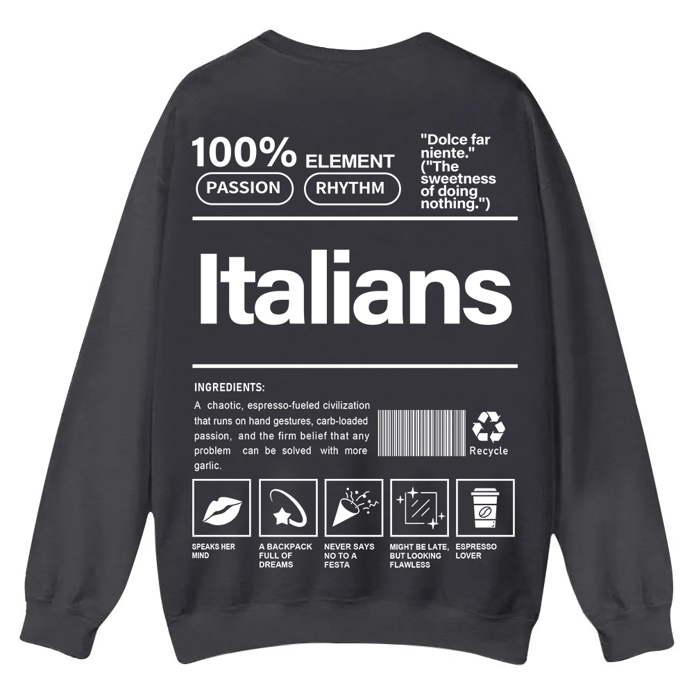 Italians Unisex Fit  Casual Crewneck Sweatshirt wearishow