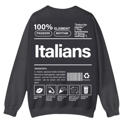 Italians Unisex Fit  Casual Crewneck Sweatshirt wearishow