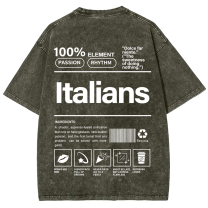 Italians Unisex Fit  Washed T-Shirt