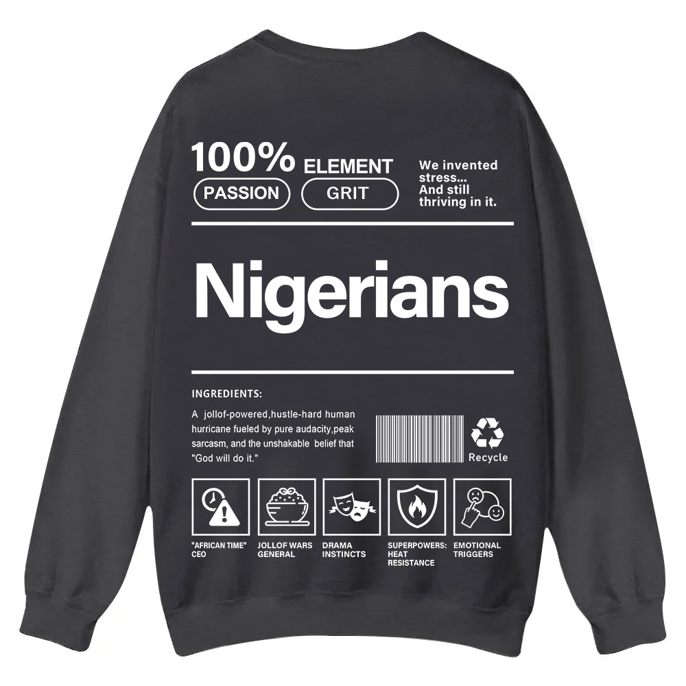 Nigerians Unisex Fit  Casual Crewneck Sweatshirt wearishow