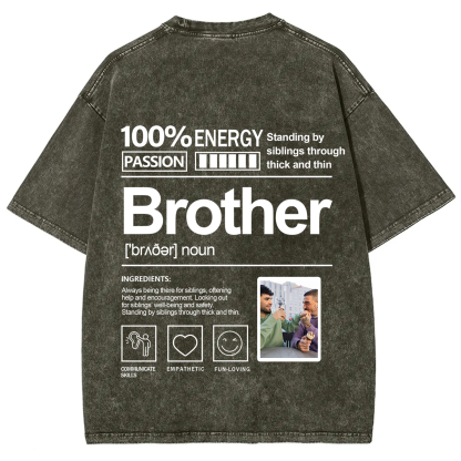 Addcustom Photo Brother Washed T-Shirt