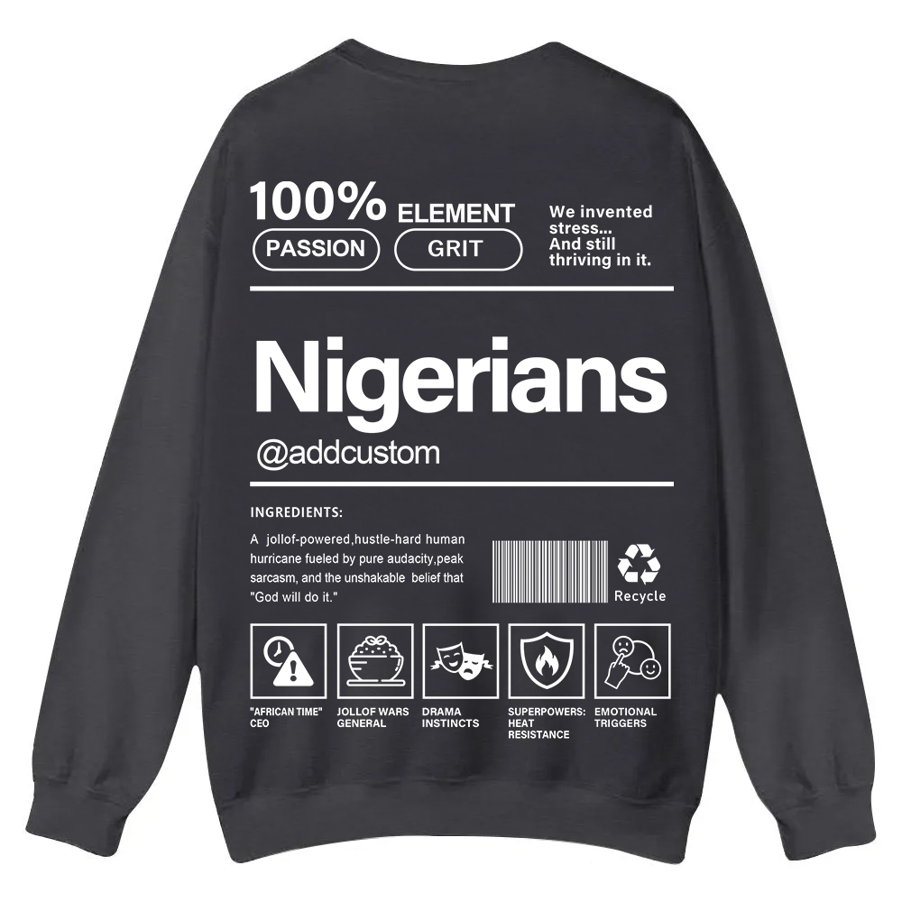 Nigerians Addcustom Unisex Fit  Casual Crewneck Sweatshirt wearishow