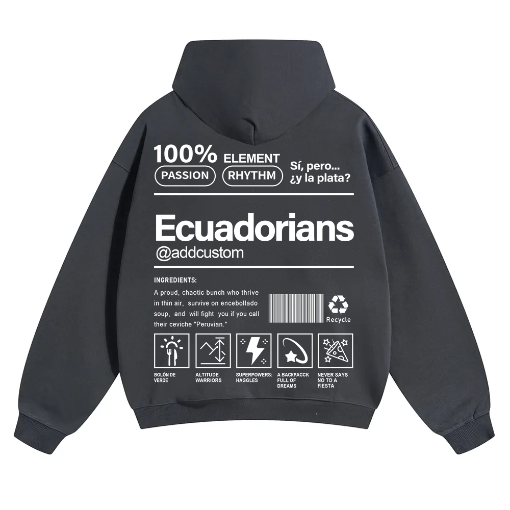 Ecuadorians Addcustom Unisex Fit Color Hoodie wearishow