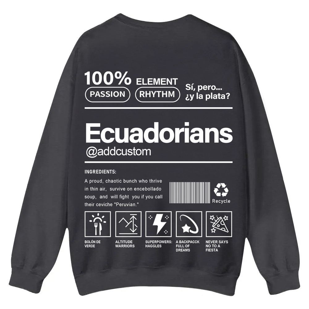 Ecuadorians Addcustom Unisex Fit  Casual Crewneck Sweatshirt wearishow