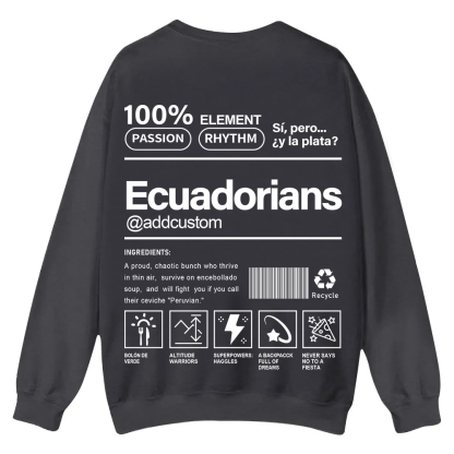 Ecuadorians Addcustom Unisex Fit  Casual Crewneck Sweatshirt wearishow