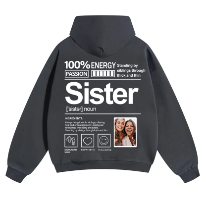 Addcustom Photo Sister Solid Color Hoodie