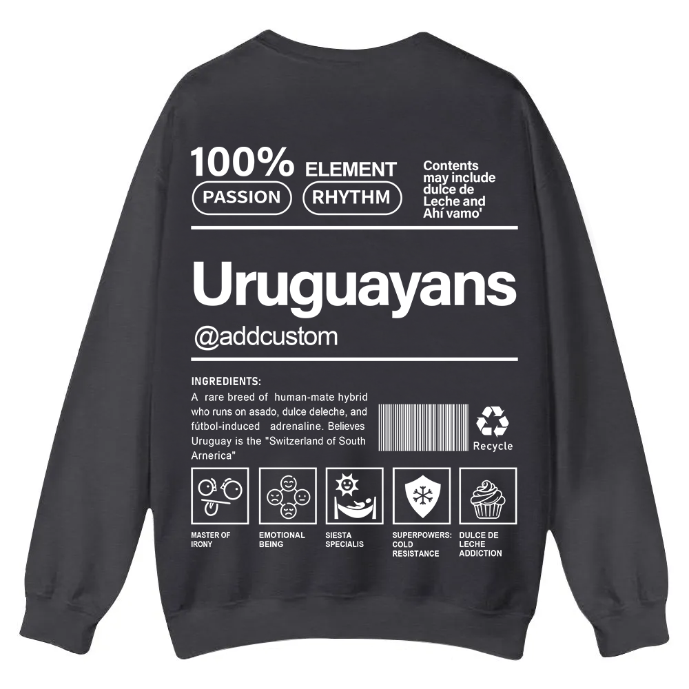 Uruguayans Addcustom Unisex Fit  Casual Crewneck Sweatshirt wearishow