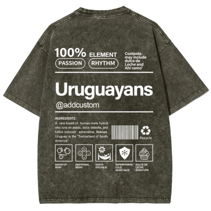 Uruguayans Addcustom Unisex Fit  Washed T-Shirt