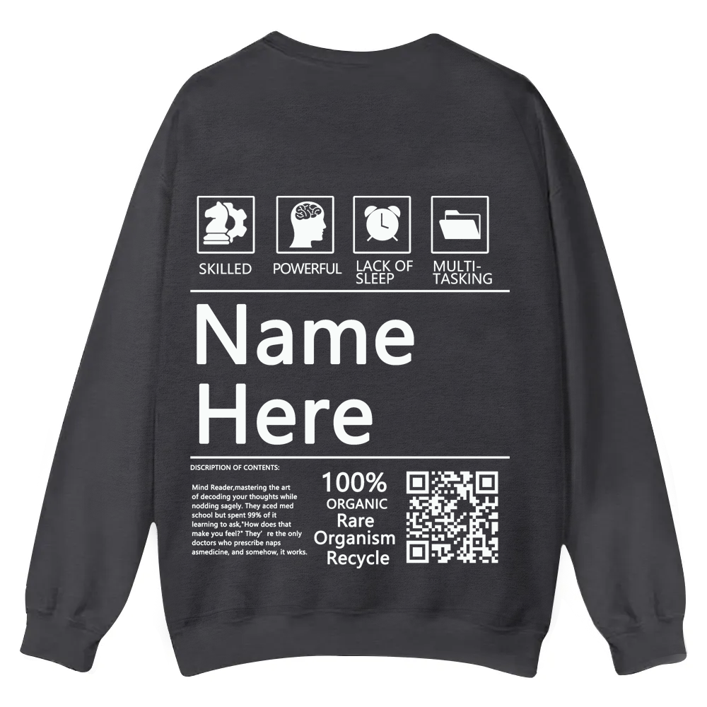 QR Code Customized Unisex Crew Sweatshirt