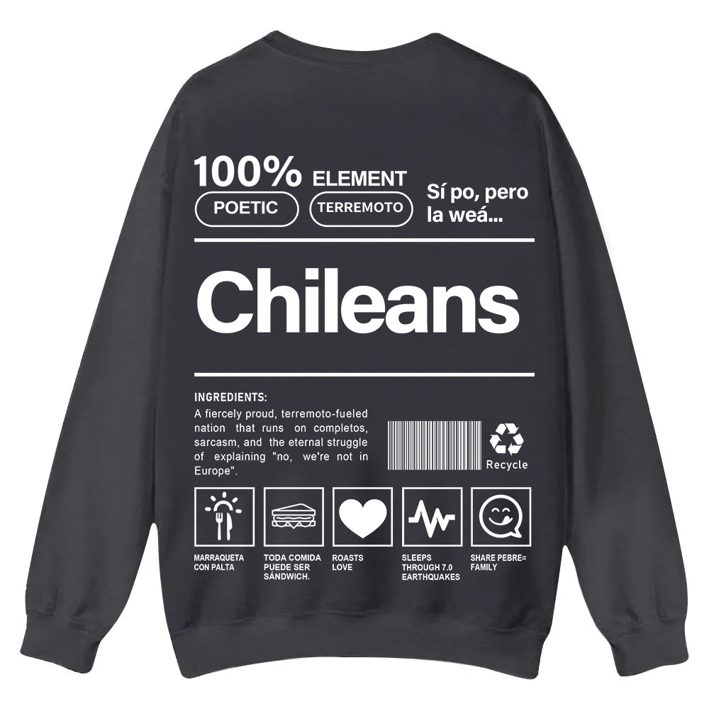 Chileans Unisex Fit  Casual Crewneck Sweatshirt wearishow