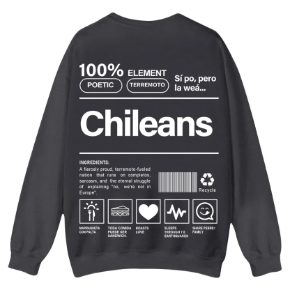 Chileans Unisex Fit  Casual Crewneck Sweatshirt wearishow