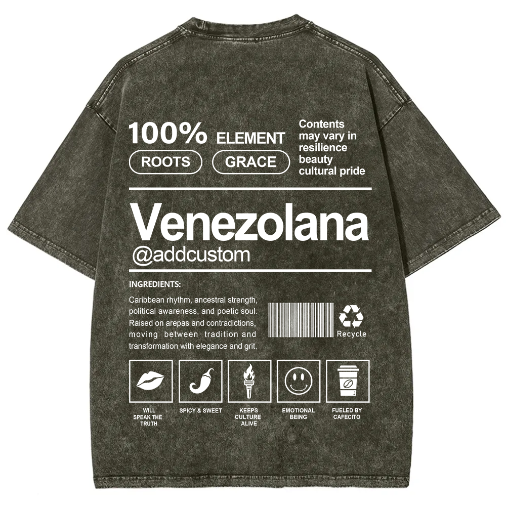 Venezolana Addcustom Unisex Fit  Washed T-Shirt