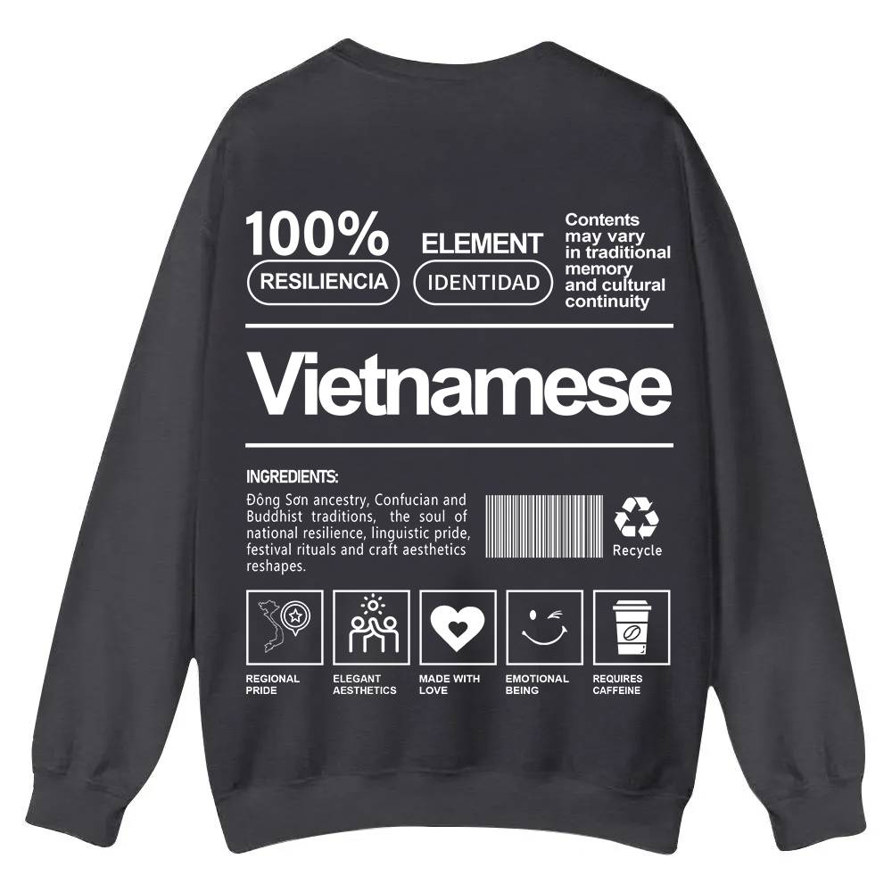 Vietnamese Unisex Fit  Casual Crewneck Sweatshirt wearishow