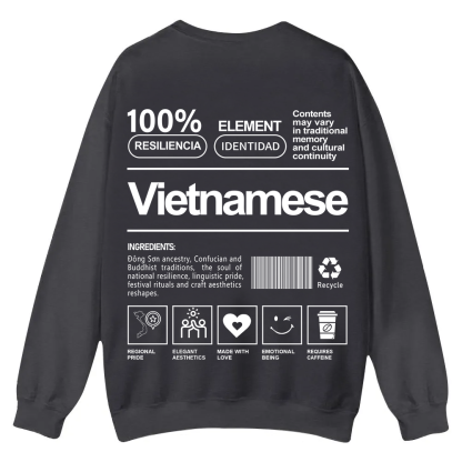 Vietnamese Unisex Fit  Casual Crewneck Sweatshirt wearishow
