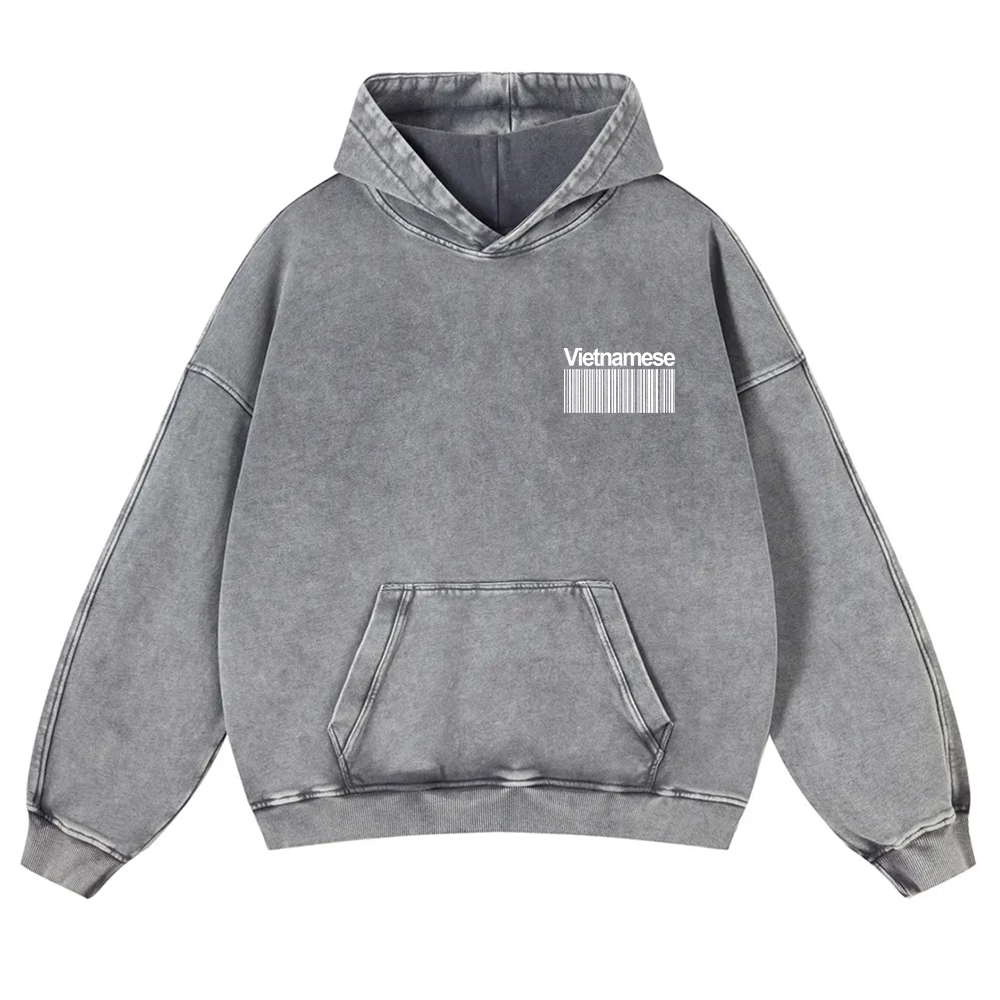 Vietnamese Unisex Fit  Washed Hoodie wearishow