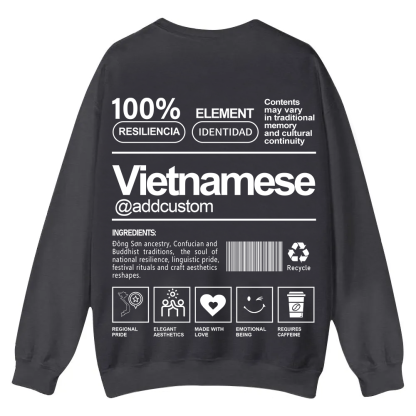 Vietnamese Addcustom Unisex Fit  Casual Crewneck Sweatshirt wearishow