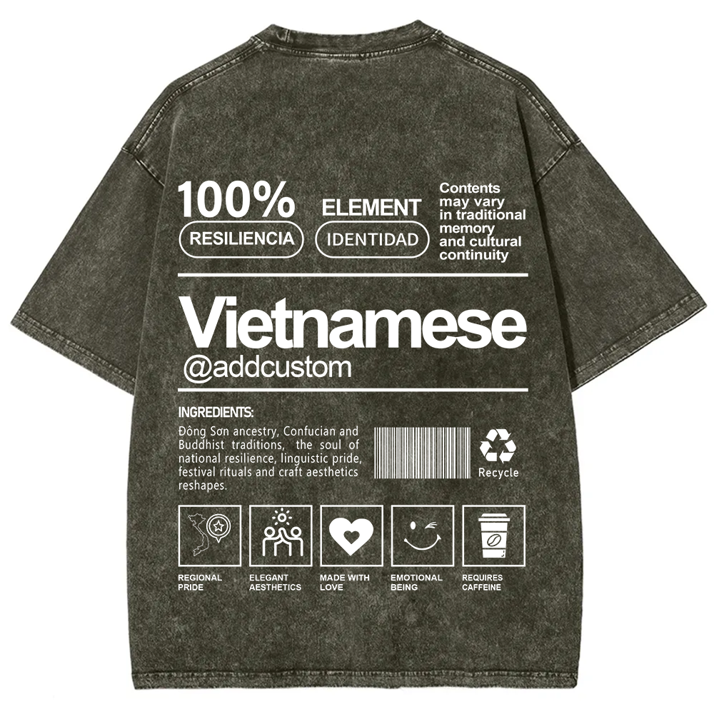 Vietnamese Addcustom Unisex Fit  Washed T-Shirt