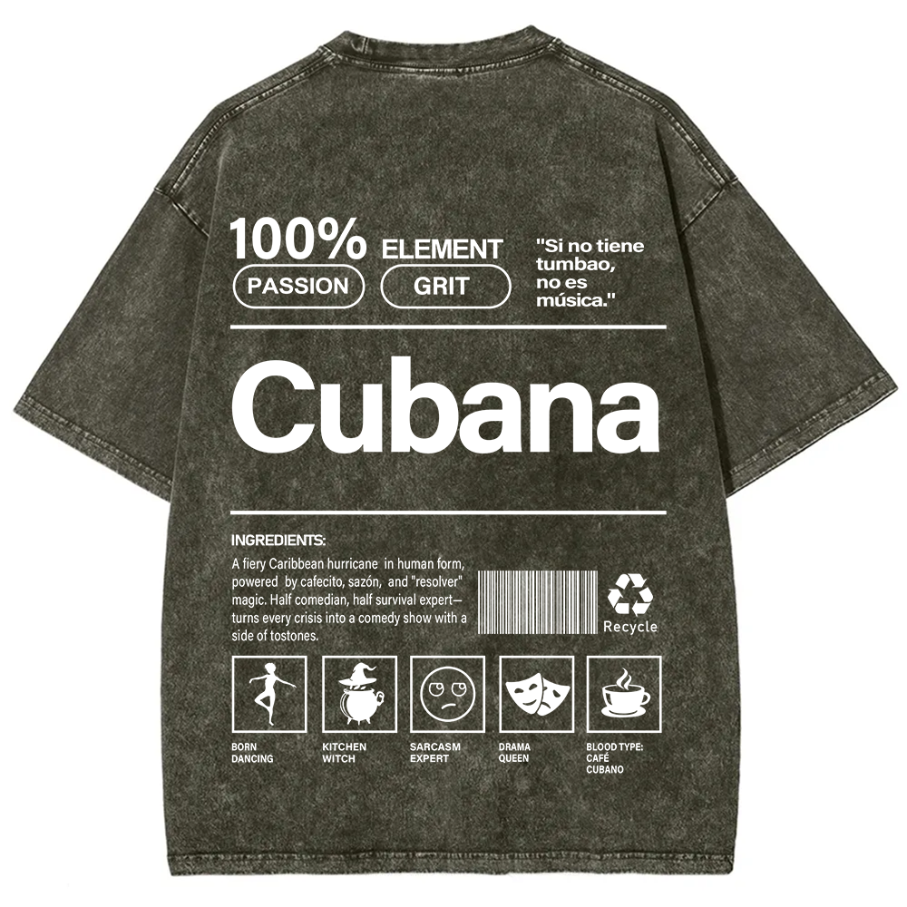 Cubana Unisex Fit  Washed T-Shirt
