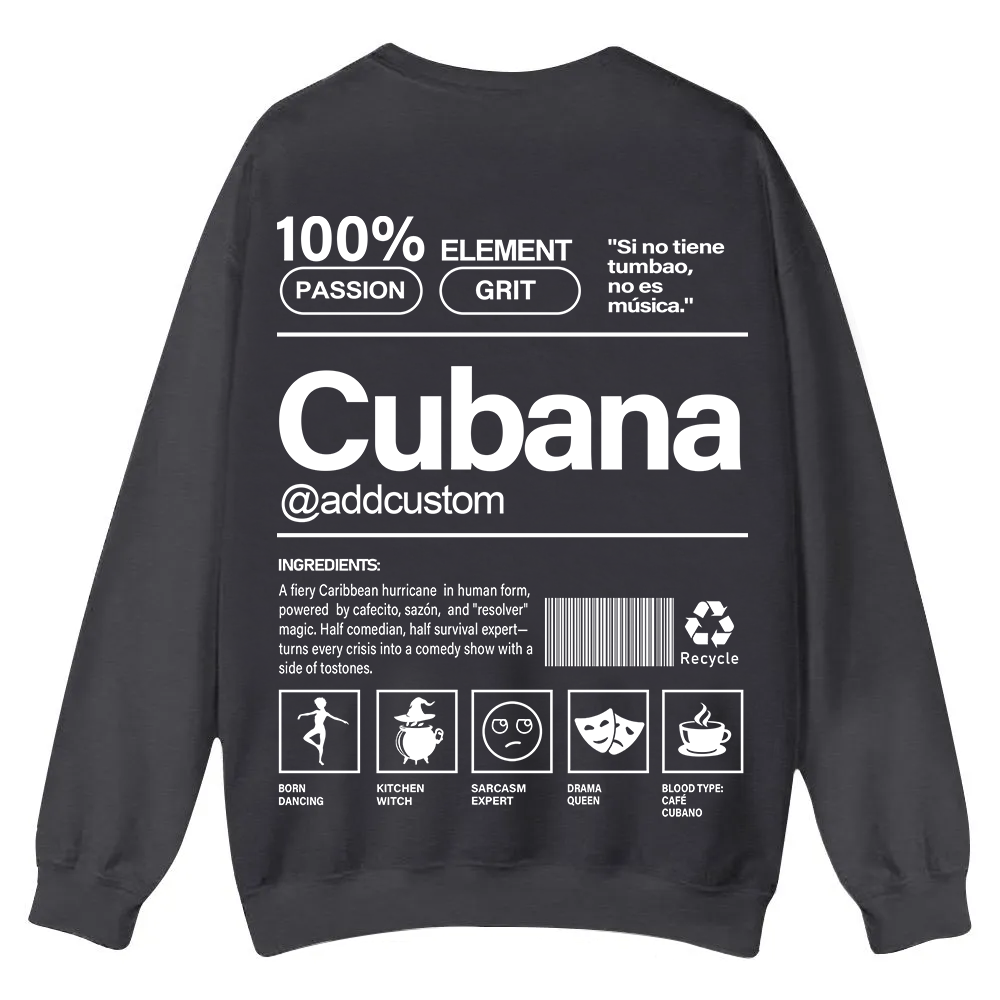Cubana Addcustom Unisex Fit  Casual Crewneck Sweatshirt wearishow