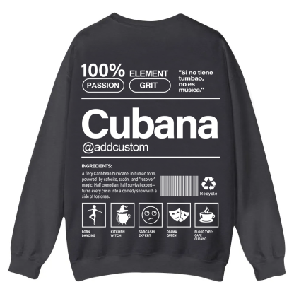 Cubana Addcustom Unisex Fit  Casual Crewneck Sweatshirt wearishow