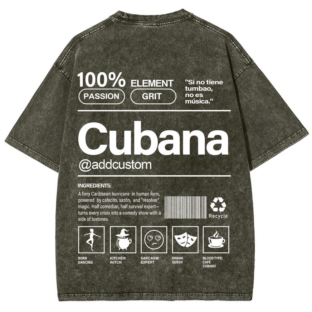 Cubana Addcustom Unisex Fit  Washed T-Shirt