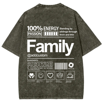 Family Addcustom Washed T-Shirt