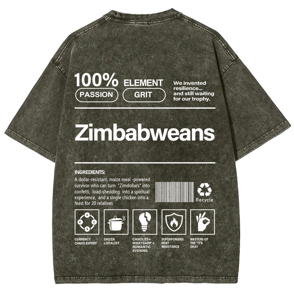 Zimbabweans Unisex Fit  Washed T-Shirt
