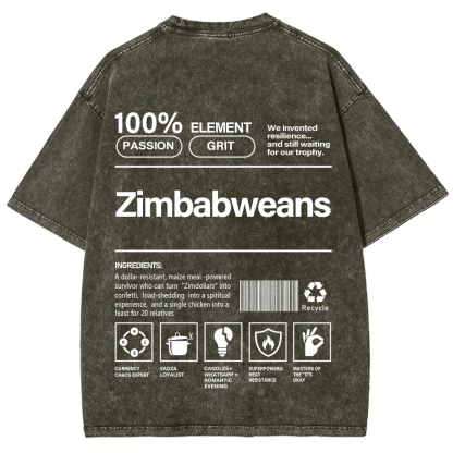 Zimbabweans Unisex Fit  Washed T-Shirt