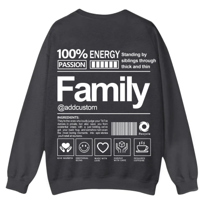 Family Addcustom Casual Crewneck Sweatshirt