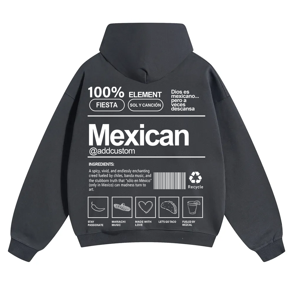 Mexican Addcustom Unisex Fit Color Hoodie wearishow