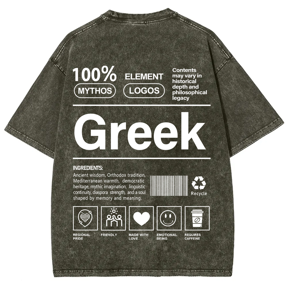Greek Unisex Fit  Washed T-Shirt
