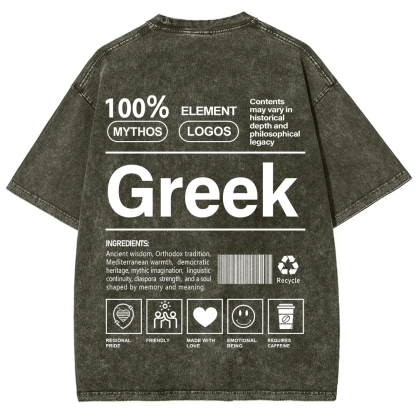 Greek Unisex Fit  Washed T-Shirt