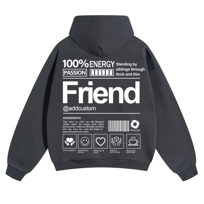 Friend Addcustom Solid Color Hoodie