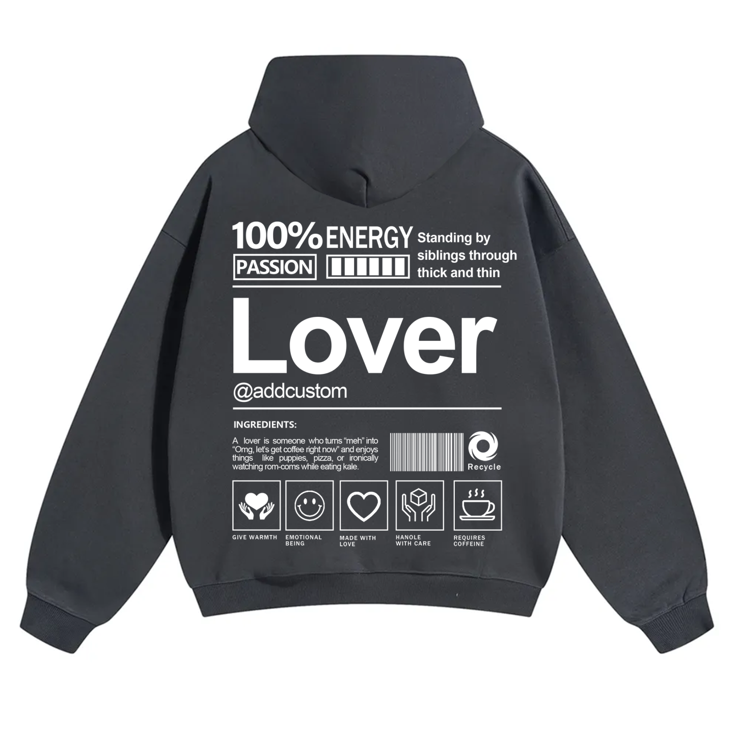 Lover Addcustom Solid Color Hoodie