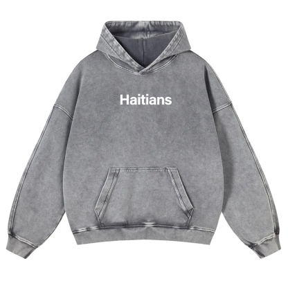 Haitians Unisex Fit  Washed Hoodie wearishow