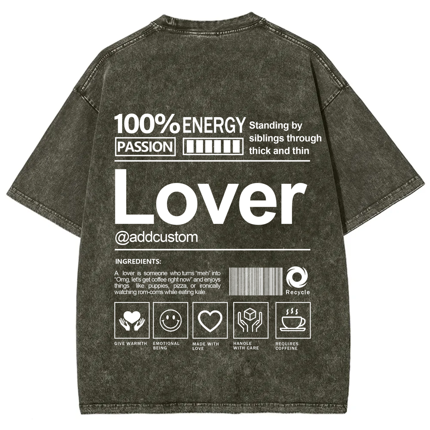 Lover Addcustom Washed T-Shirt