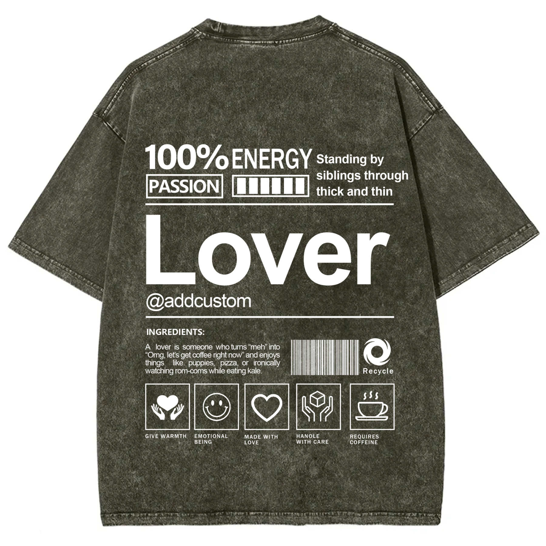Lover Addcustom Washed T-Shirt