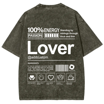 Lover Addcustom Washed T-Shirt