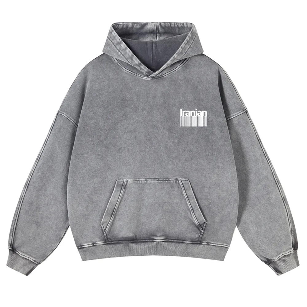 Iranian Unisex Fit  Washed Hoodie wearishow