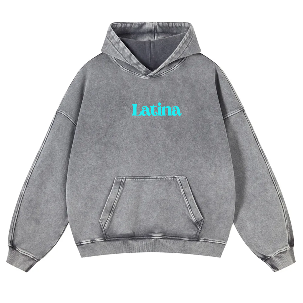 Latina Unisex Fit  Washed Hoodie wearishow