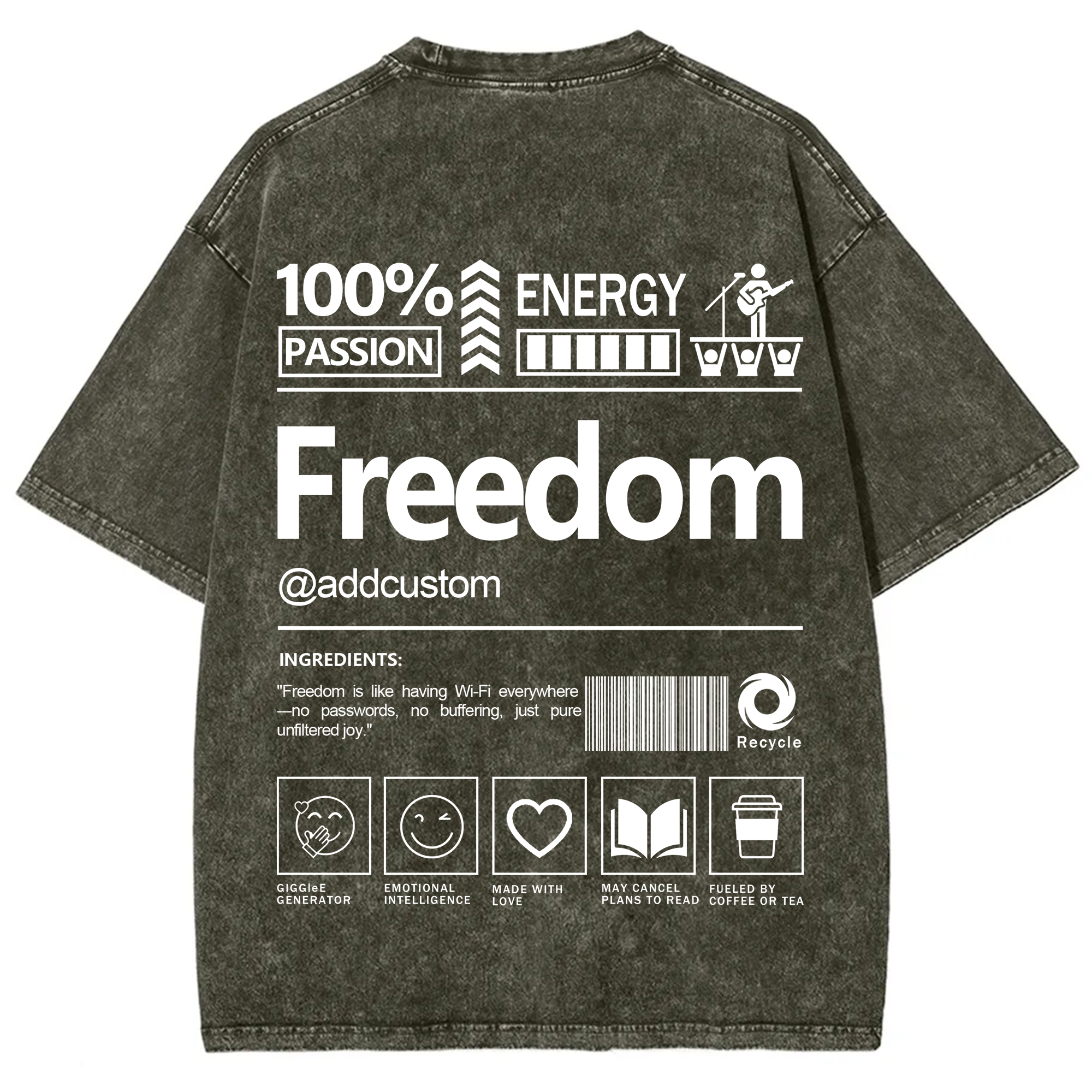 Freedom Addcustom Washed T-Shirt