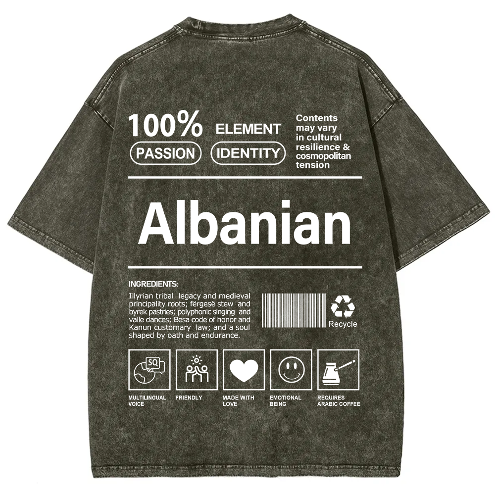 Albanian Unisex Fit  Washed T-Shirt