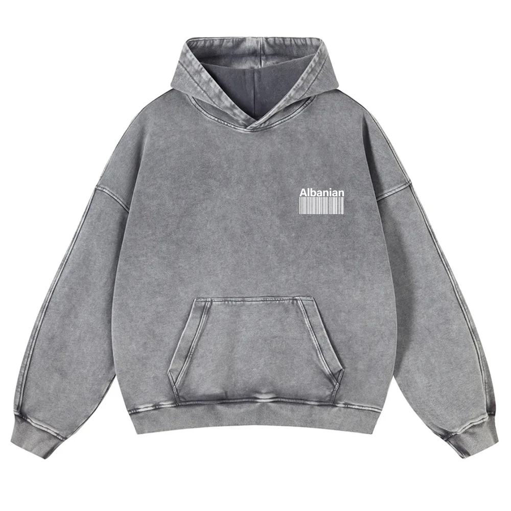 Albanian Unisex Fit  Washed Hoodie wearishow