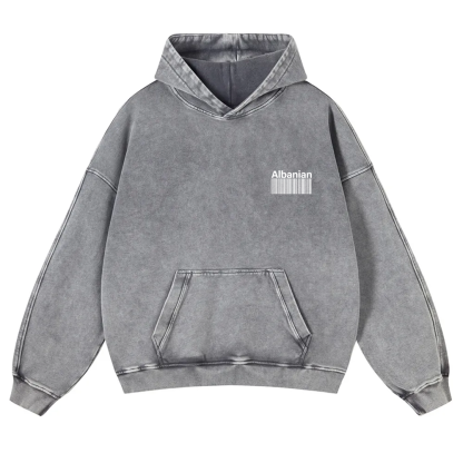 Albanian Unisex Fit  Washed Hoodie wearishow