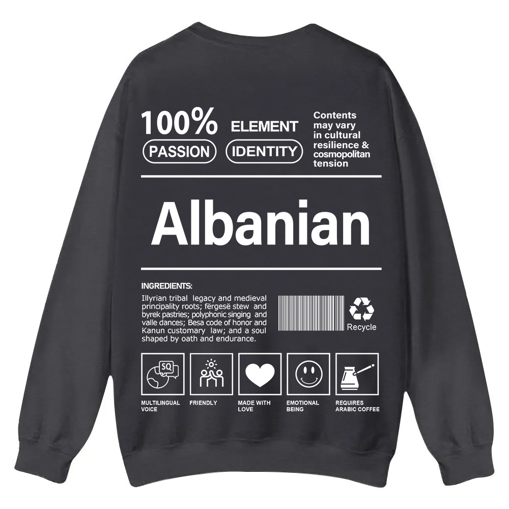 Albanian Unisex Fit  Casual Crewneck Sweatshirt wearishow