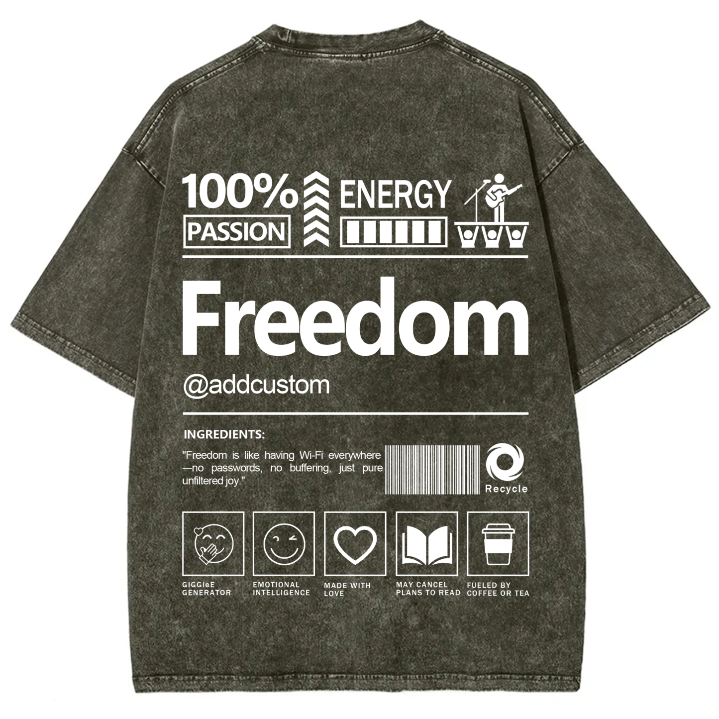 Freedom Addcustom Washed T-Shirt
