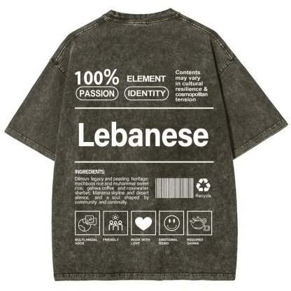 Lebanese Unisex Fit  Washed T-Shirt