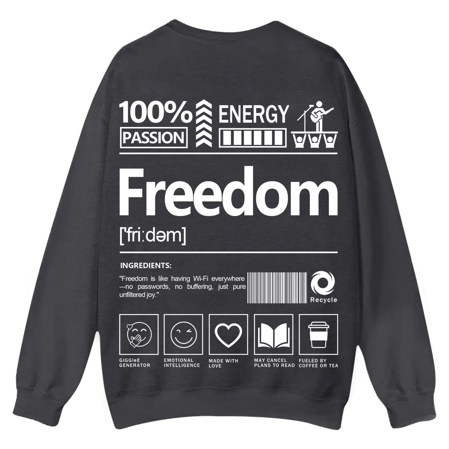 Freedom Unisex Fit Casual Crewneck Sweatshirt